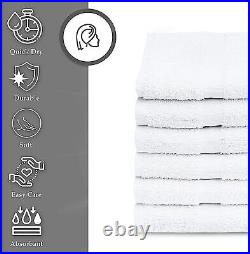 Bath Towels 20x40 White Cotton Blend Bulk Pack Of 12,24,36,60 Absorbent Towel