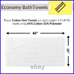 Bath Towels 20x40 White Cotton Blend Bulk Pack Of 12,24,36,60 Absorbent Towel
