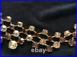 Beautiful Vintage Gold, Bronze & Chocolate Stone Choker Perfect Round Prong Set