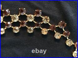 Beautiful Vintage Gold, Bronze & Chocolate Stone Choker Perfect Round Prong Set