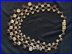 Beautiful Vintage Gold, Bronze & Chocolate Stone Choker Perfect Round Prong Set