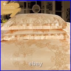 Bedding set 4pcs Satin jacquard pure cotton Duvet cover flat sheet 2 pillowcases