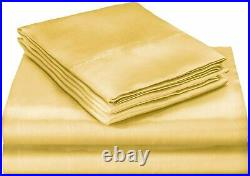 Bedify Bedding 100% Pure Silk Satin Sheet Set 7pcs, Silk Fitted Sheet 15''