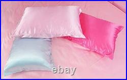 Bedify Bedding 100% Pure Silk Satin Sheet Set 7pcs, Silk Fitted Sheet 15''