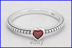 Bezel Set Heart Shape Deep Red Ruby In Pure 10K White Gold Solitaire Women Ring