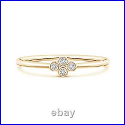 Bezel Set Lab Created Diamond Four Stone Promise Ring in 14k Yellow Gold