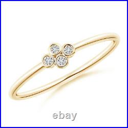 Bezel Set Lab Created Diamond Four Stone Promise Ring in 14k Yellow Gold