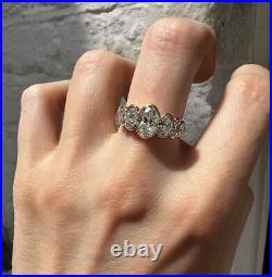 Bezel Set Seven Stone Oval Cut Moissanite Engagement Ring Wedding Eternity Gifts