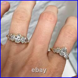 Bezel Set Seven Stone Oval Cut Moissanite Engagement Ring Wedding Eternity Gifts