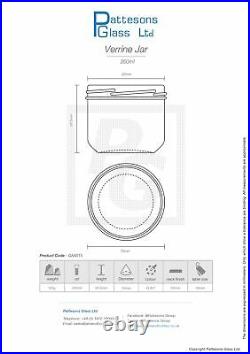 Bulk Set of 260ml Verrine jam jars perfect for pate, hummus, olives (Inc Caps)