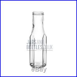 Bulk set 250ml Hexagonal Bottle perfect for Sauces, Jams, Preserves inc caps