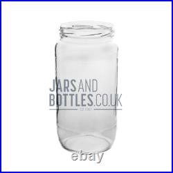 Bulk set of 1060ml Large Food Jam Jars perfect for pickles & chutnes inc caps