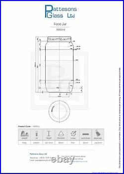 Bulk set of 1060ml Large Food Jam Jars perfect for pickles & chutnes inc caps