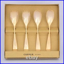 COPPER the cutlery Chocolate and Ice Cream Spoon Pair 4 set Pure Gold plated