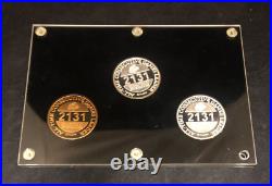 Cal Ripken 2131 3 Coin Proof Set Pure Silver 24kt Gold 1 of 500 Orioles