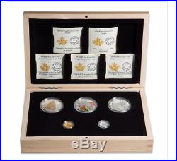 Canada 2014 Cougar 5-Coin Pure Gold, Platinum and Silver Set No Tax