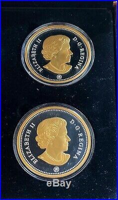 Canada 2015, Big Coins Series Fine Pure Silver 5 oz. 6 Coins Set GOLD FINISH