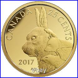 Canada 2016-2017 25 Cent Pure Gold 4 Coin Set Predator VS Prey Hare & Fox