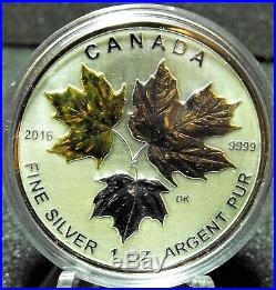 Canada 2016 Pure Silver Maple leaf 5pc Fractional set Gold Plated. S25