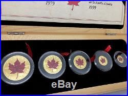 Canada Maple Leaf Set Limited Edition Gold Set 1 1/2 1/4 1/10 1/20 Oz Pure Gold