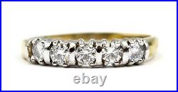 ½ Carat, 5 x Stone Diamond Ring, Half Hoop, 9ct Gold, SIZE O½, Perfect, Boxed