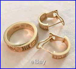 Cartier Pure Saudi Gold Earrings And Ring Set