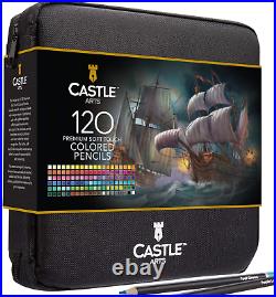 Castle Art Supplies 120 Coloured Pencils Zip-Up Set perfect for all artists. And