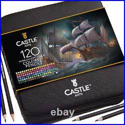 Castle Art Supplies 120 Coloured Pencils Zip-Up Set perfect for all artists. And