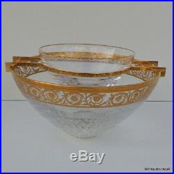 Caviar Set in crystal Saint Louis Thistle gold in Perfect condition