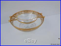 Caviar Set in crystal Saint Louis Thistle gold in Perfect condition