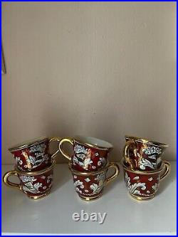 Ceramic MARIO SAMBUCO DERUTA Art Work W Pure Gold Tea/Coffee Set 8-piece