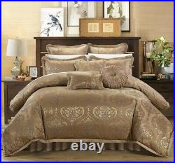 Chic Home Perfect Bonito Motif Fabric Bedroom King Comforter Set Gold 9 Piece