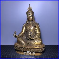 China antique collection Pure copper set gemstone Gilded Buddha