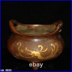 China antique manual Pure copper Gilded gold Bridge ear set furnace