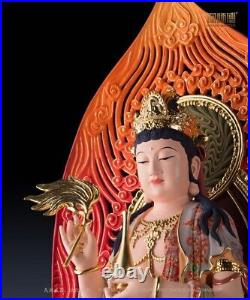 China pure brass Sakyamuni Tathagata kwan-yin Bodhisattva buddha Statue A set