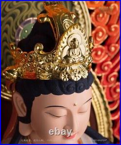 China pure brass Sakyamuni Tathagata kwan-yin Bodhisattva buddha Statue A set