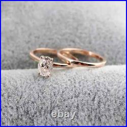 Classic 2Ct Real Moissanite Perfect Gift For Her Bridal Set 14k Rose Gold Plated