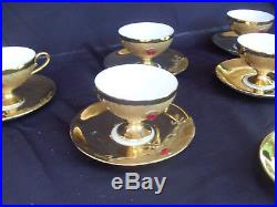 Coffee or tea Flores Bavaria pure gold and like stones, set coffee or tea