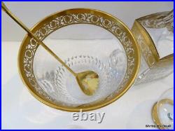 Cognac set glass crystal Saint st Louis Thistle gold model stamped perfect cond
