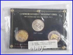 Commemoratives International Millennium Collectors Set Pure Silver 24 KT Gold