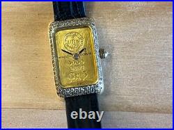 Corum 5gr Pure Gold Ingot with Diamonds Lady Size Quartz