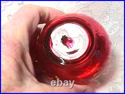 Cranberry 9 Piece Victorian Dresser Set Hand Blown & Cut, Gold, Enamel Perfect