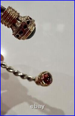 Custom Made Garnet Set In 18k Rose Gold on Pure Sterling Silver Cuff Bracelet