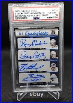 DALLAS COWBOYS Pro Set Pure Quadography Staubach, Dorset, Aikman, Smith PSA 10