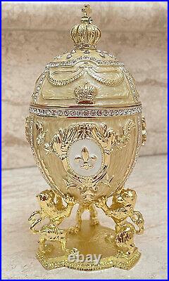 Designer Faberge Eggs Imperial Royal & Bracelet Diamond Pure Gold Dec HANDMADE