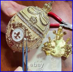 Designer Faberge Eggs Imperial Royal & Bracelet Diamond Pure Gold Dec HANDMADE