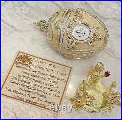 Designer Faberge Eggs Imperial Royal & Bracelet Diamond Pure Gold Dec HANDMADE