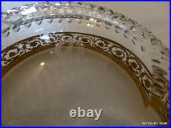 Desser set cup crystal Saint st Louis Thistle gold model stamped perfect cond
