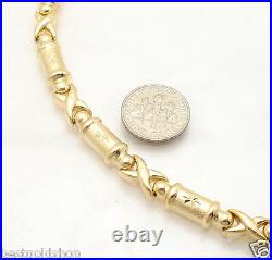 Diamond Cut Hugs Kisses Bracelet Necklace Set 14K Yellow Gold Plated Silver 925