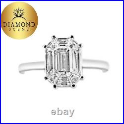 Diamond Emerald Baguette Shape Prong Set Invisible Set Diamond